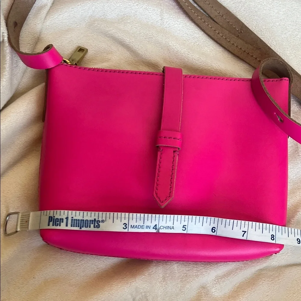 J. Crew Leather Vibrant Pink Crossbody Bag - Picture 6 of 12